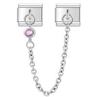 Charm Chaîne & Diamant Rose