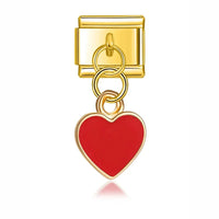 Charm Cœur Rouge Or Pendant